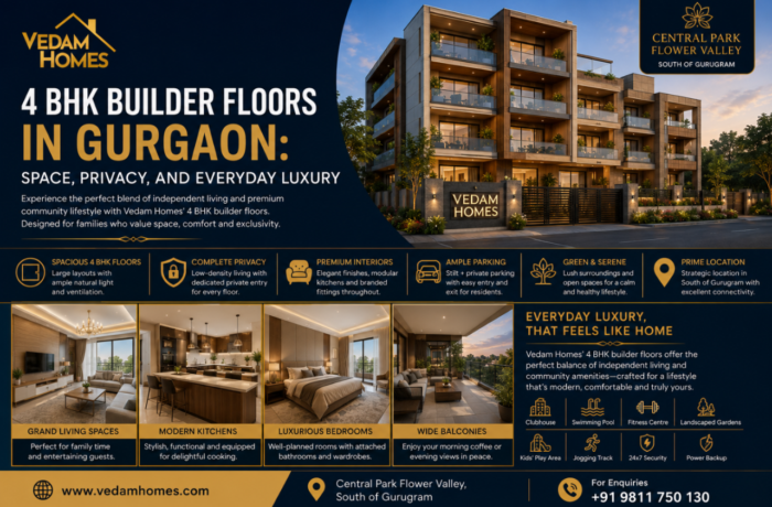 4 BHK Builder Floors in Gurgaon: Space, Privacy, and Everyday Luxury