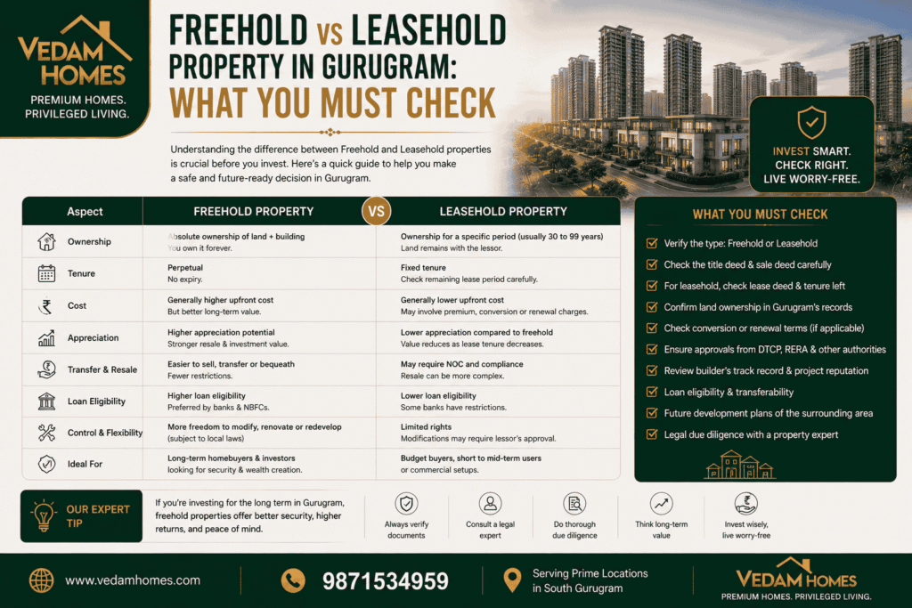 Freehold vs Leasehold Property in Gurugram: What You Must Check