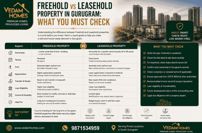 Freehold vs Leasehold Property in Gurugram: What You Must Check