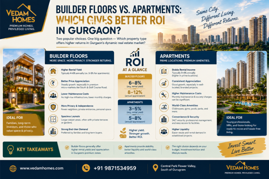 Builder Floors vs. Apartments: Which Gives Better ROI in Gurgaon?